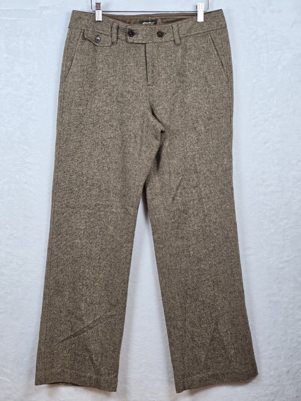 Eddie Bauer Vashon Fit Tweed Wool Blend Trousers Sz.10 Academia Career